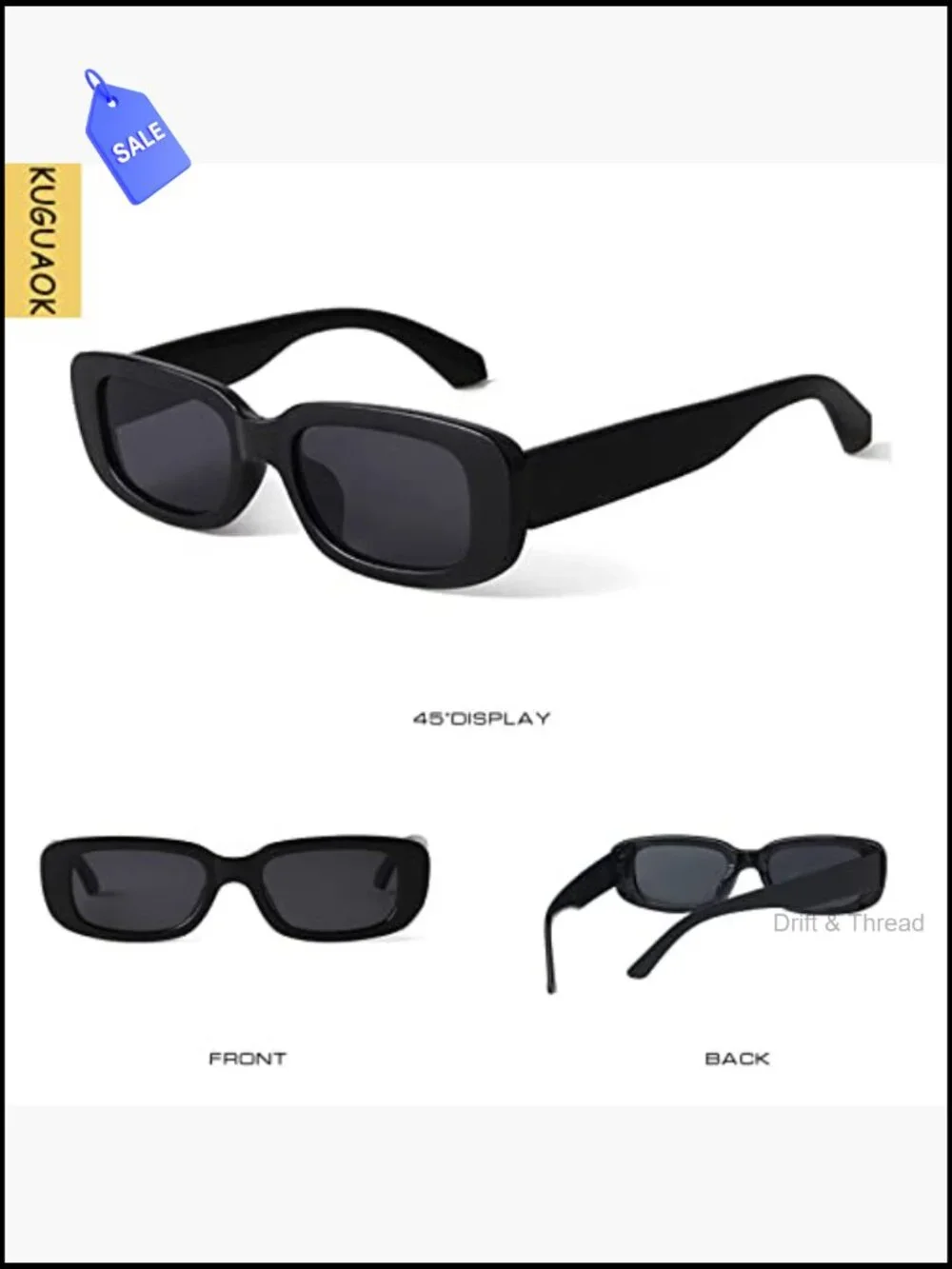 Retro Square Sunglasses UV Protection Unisex Vintage Shades